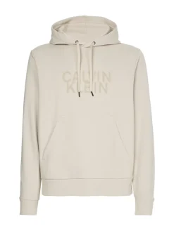 DISTORTED LOGO HOODIE stony beige