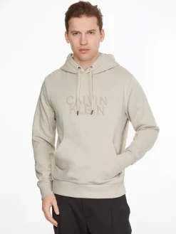 DISTORTED LOGO HOODIE stony beige