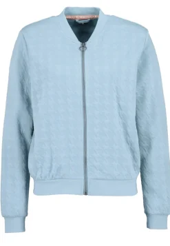DOB Bomberjacke in jacquard sweat,langarm,Rippbündchen+Stehkragen sky grey blue