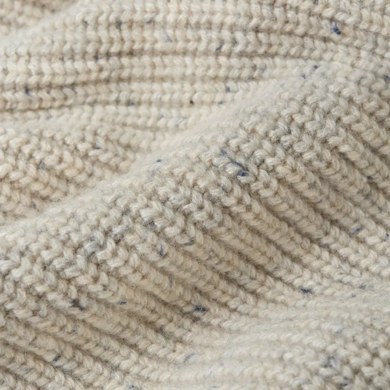 Double collar half zip knit whitebait