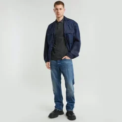 Dunda overdyed slim polo ss dk black gd