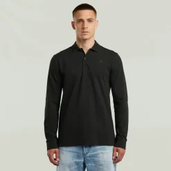 Dunda slim polo ls dk black