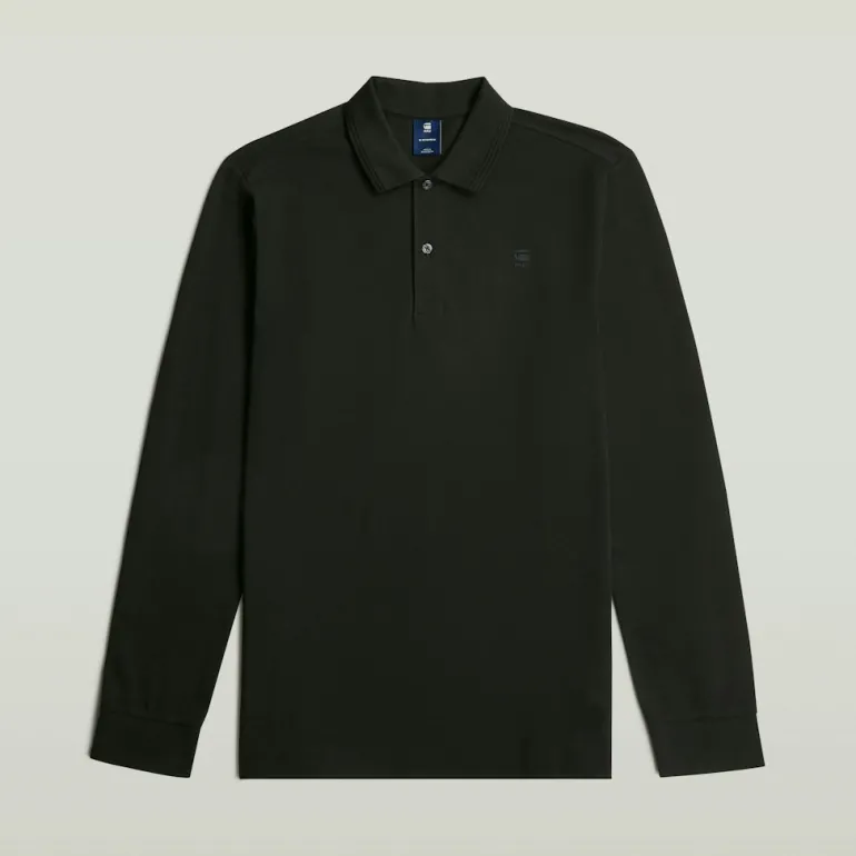 Dunda slim polo ls dk black