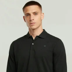 Dunda slim polo ls dk black