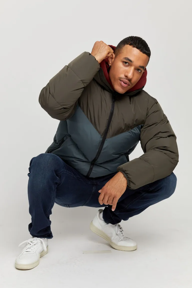 Duns Puffer Jacket black-black olive