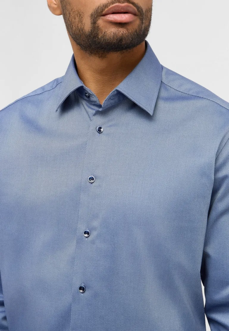 Dynamic Cotton Dobbydesign Langarm denim