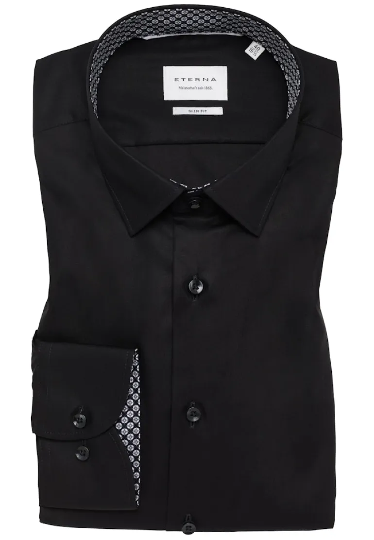 Dynamic Cotton Popeline Langarm schwarz