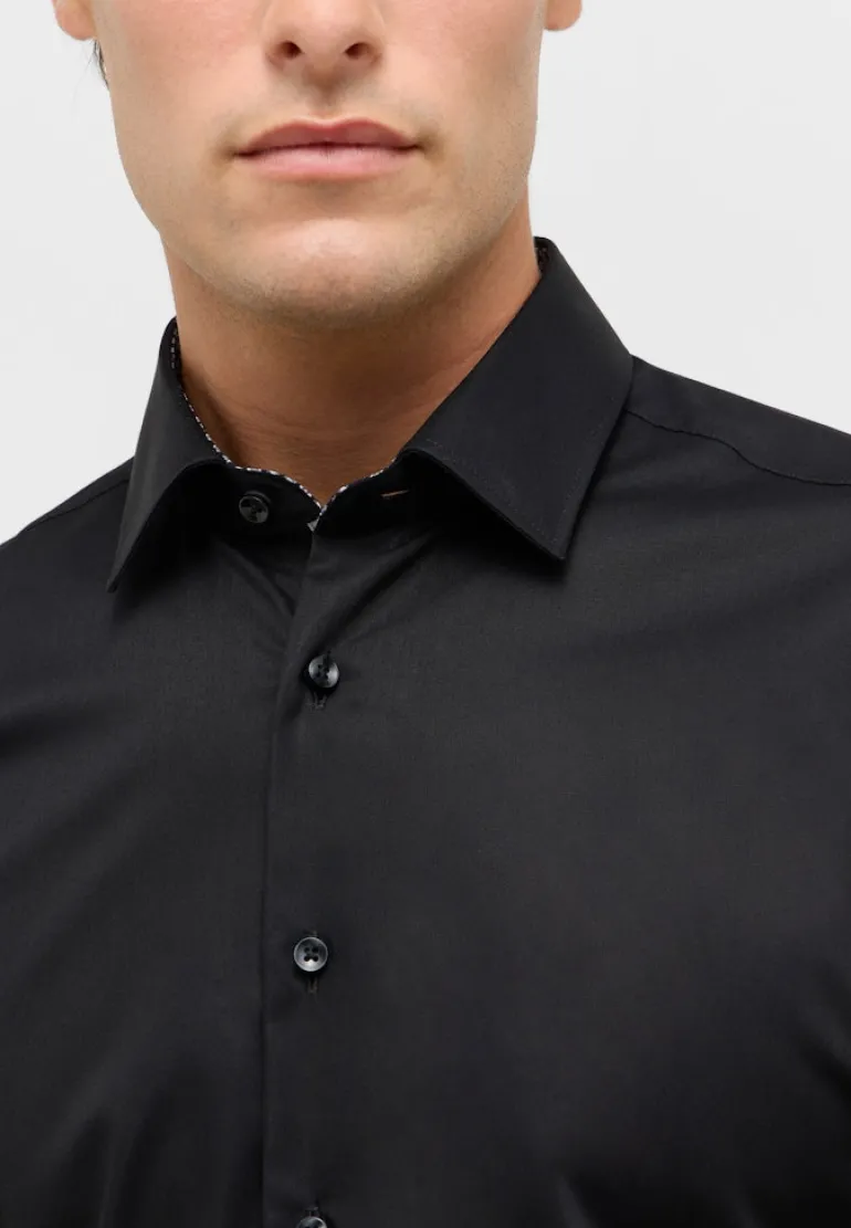 Dynamic Cotton Popeline Langarm schwarz