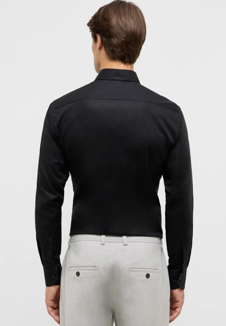 Dynamic Cotton Popeline Langarm schwarz