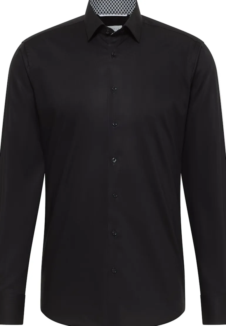 Dynamic Cotton Popeline Langarm schwarz