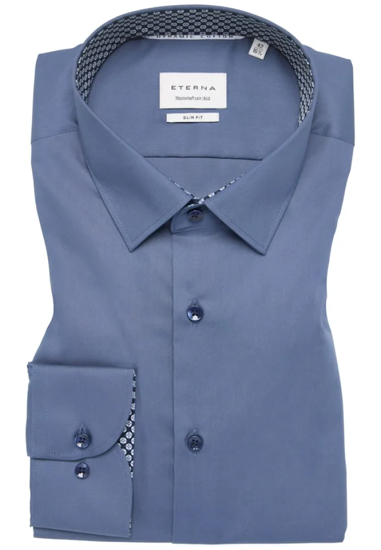 Dynamic Cotton Popeline Langarm denim