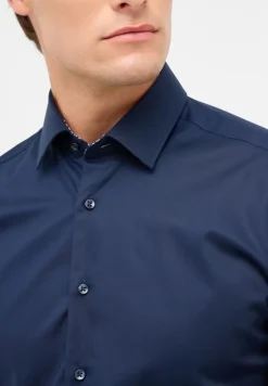 Dynamic Cotton Popeline Langarm navy
