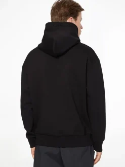 EMBOSSED RIB COMFORT HOODIE ck black