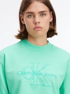 EMBROIDERED MONOLOGO SWEATSHIRT neptunes wave