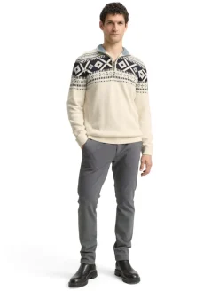 Fair-Isle Troyer Strickpullover offwhite fair isle design
