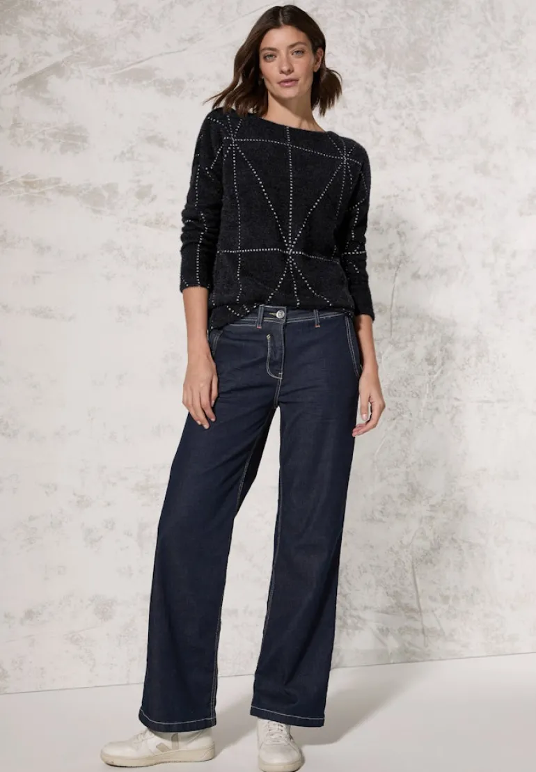 Federgarn Langarmshirt black