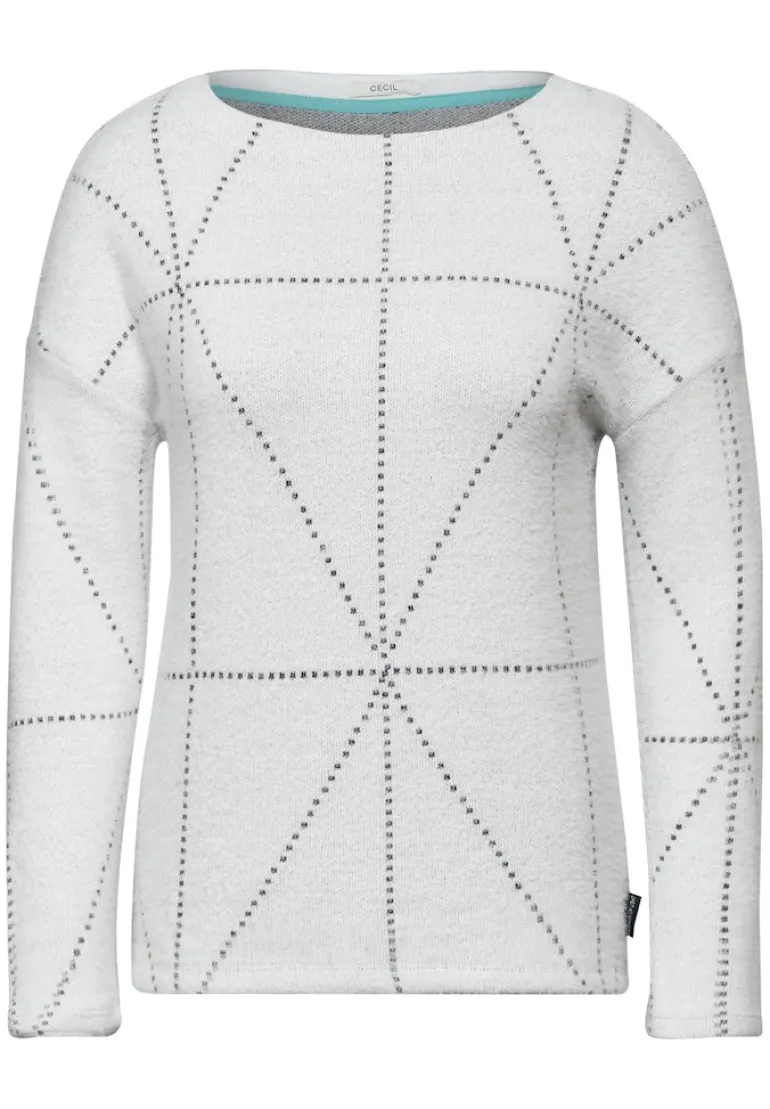 Federgarn Langarmshirt vanilla white