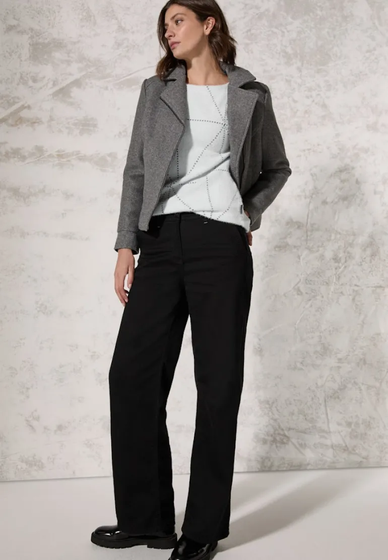 Federgarn Langarmshirt vanilla white