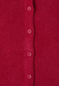 Federgarn Ripp-Strickjacke beaujolais red