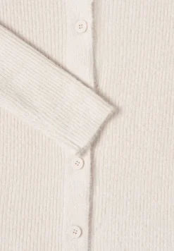 Federgarn Ripp-Strickjacke light greige