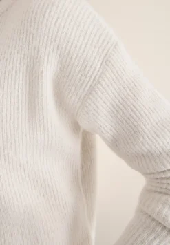 Federgarn Ripp-Strickjacke light greige