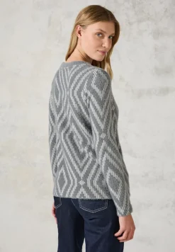 Federgarn Shirt mit Muster platinum grey mel.