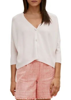 Feinstrick-Cardigan aus Viskosemix beige