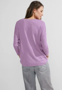 3/4 Feinstrick Pullover sporty lilac melange