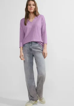3/4 Feinstrick Pullover sporty lilac melange