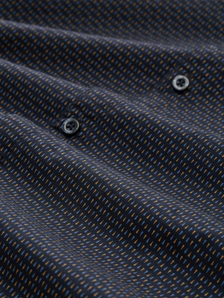 Fitted Hemd mit Muster navy mini spike design