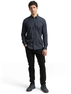 Fitted Hemd mit Muster navy mini spike design
