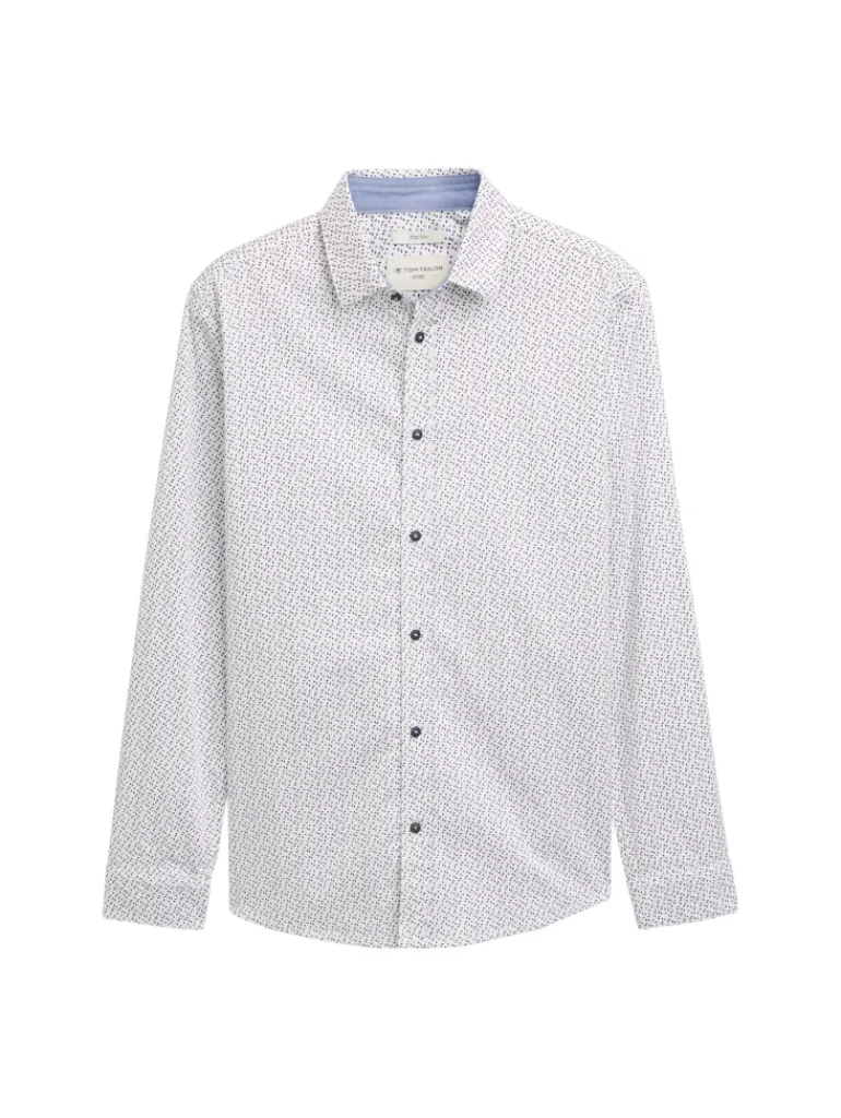 Fitted Hemd mit Muster white irregular design