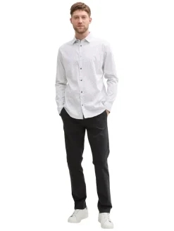 Fitted Hemd mit Muster white irregular design
