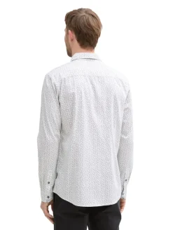 Fitted Hemd mit Muster white irregular design