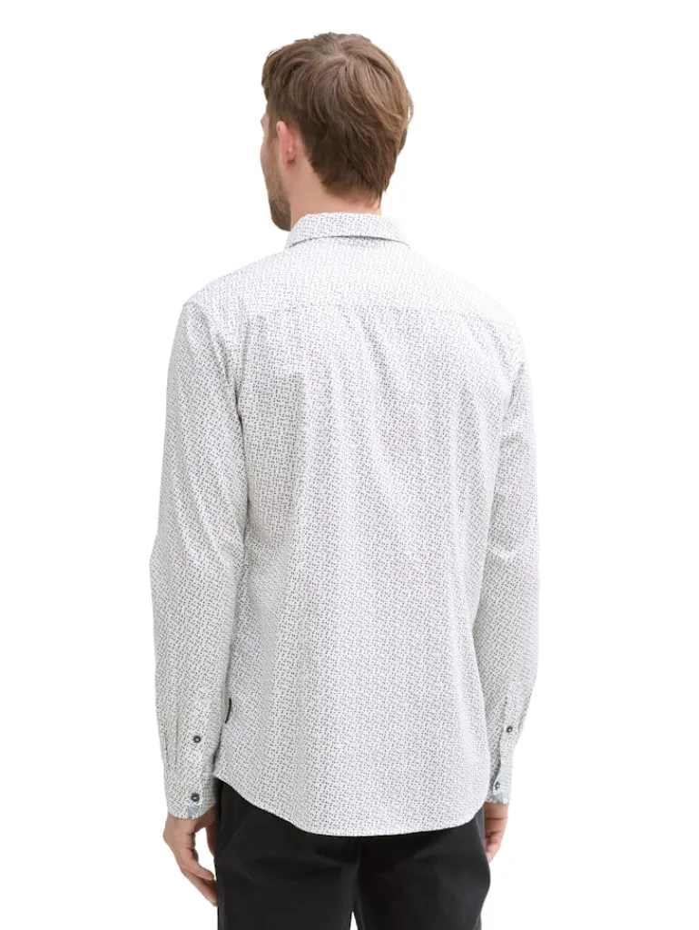 Fitted Hemd mit Muster white irregular design
