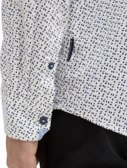 Fitted Hemd mit Muster white irregular design