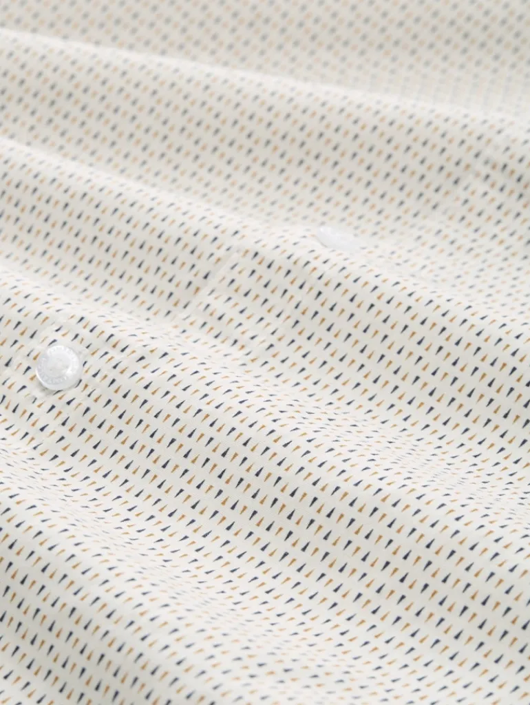 Fitted Hemd mit Muster white mini spike design