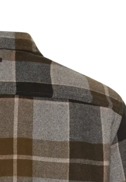 Flanellhemd mit Kontrastdetails und Brusttaschen asphalt