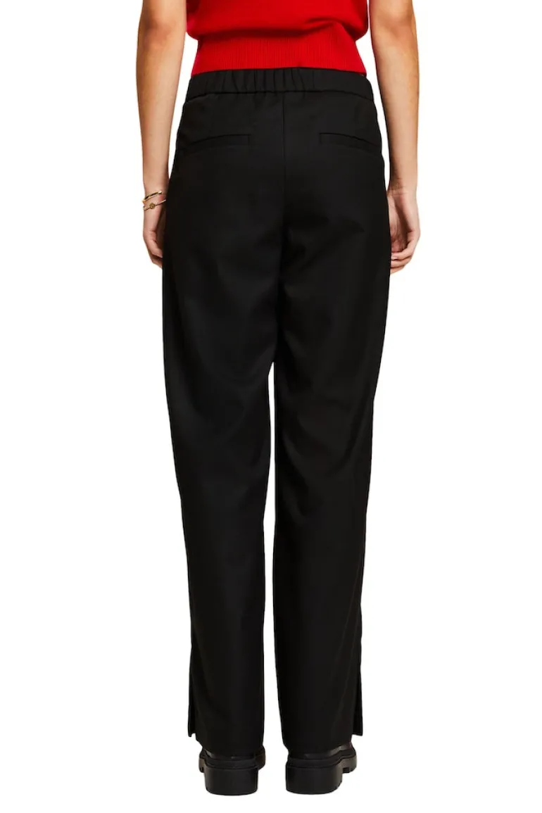 Flanellhose mit geschlitztem Beinsaum black