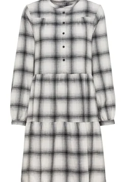 Flanellkleid aus Baumwolle grey check