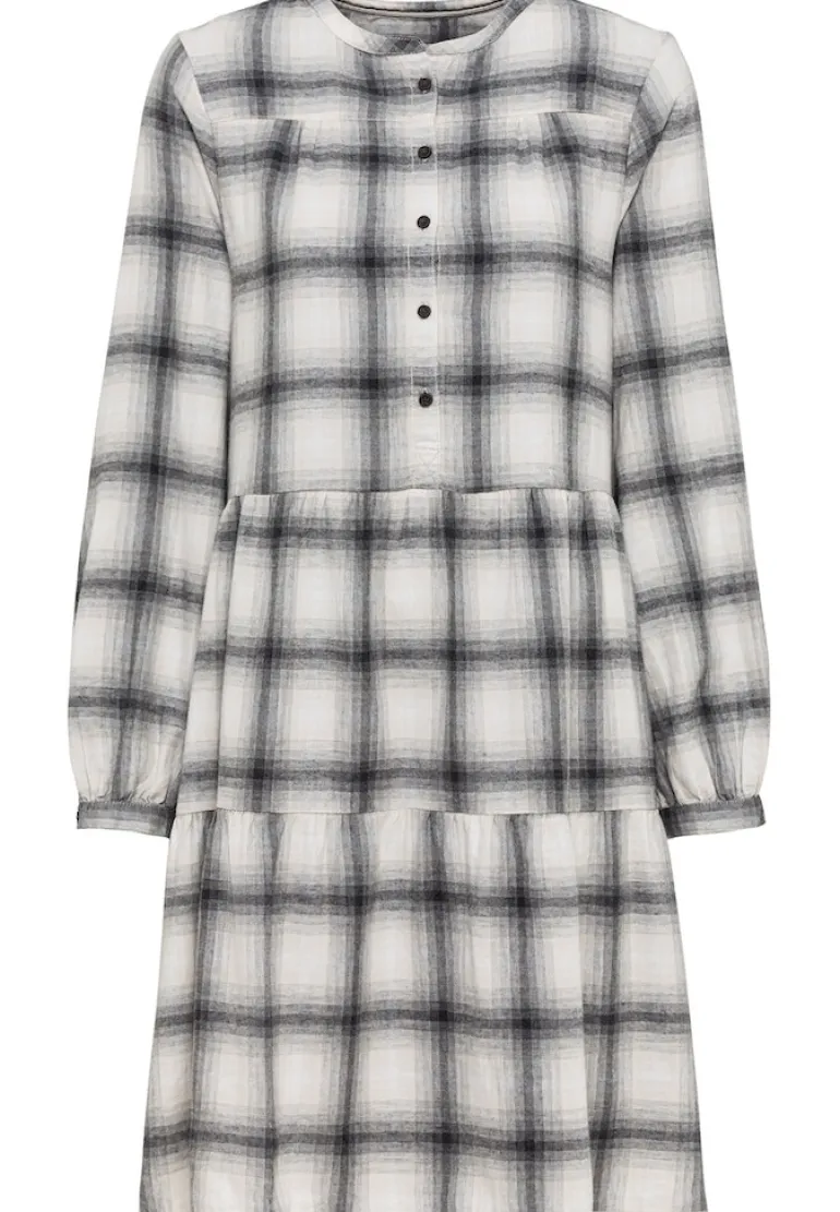 Flanellkleid aus Baumwolle grey check