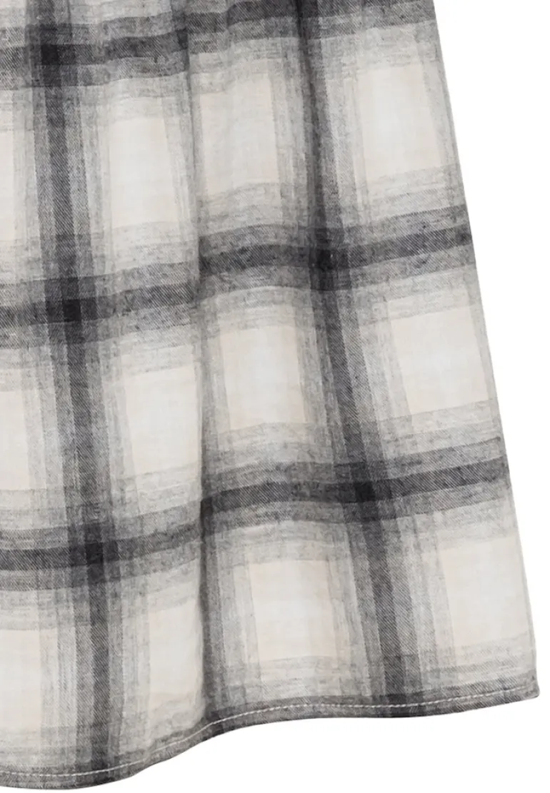 Flanellkleid aus Baumwolle grey check