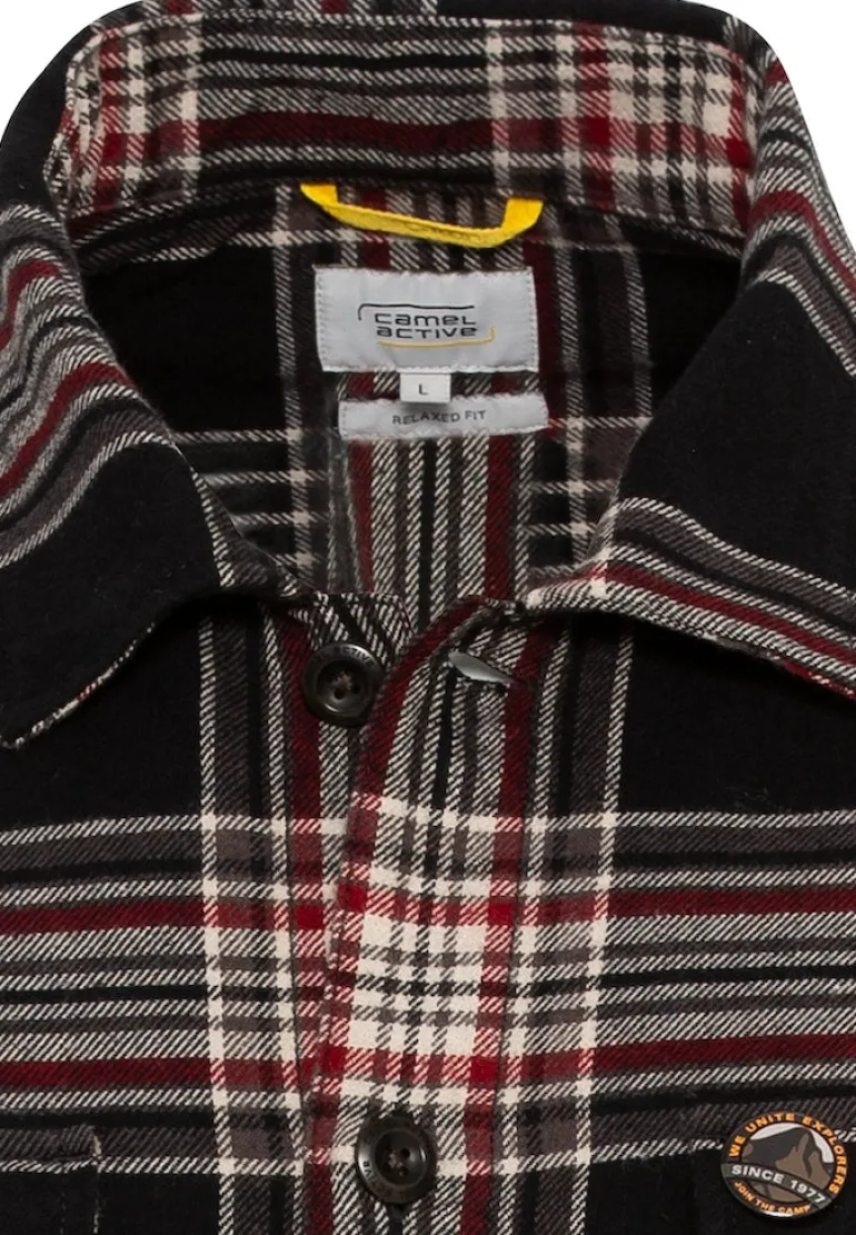 Flanell Overshirt im Karomuster anthra