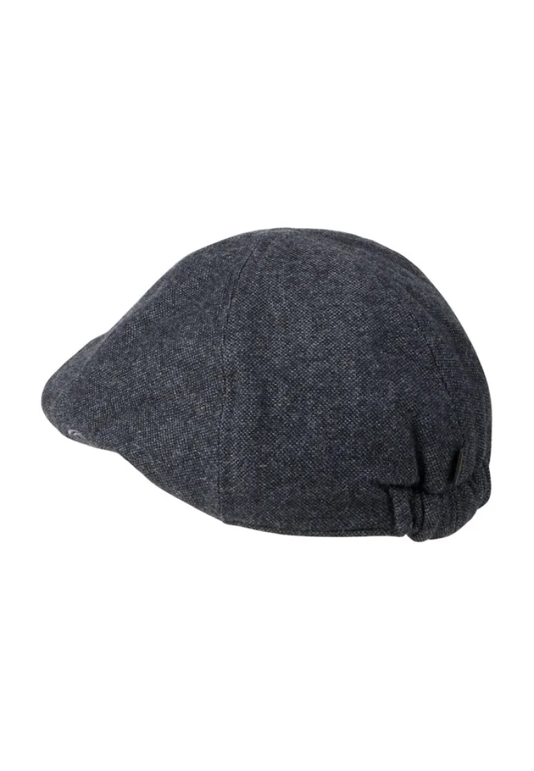 Flat Cap aus Wolle und Polyester mit Baumwollfutter rock grey