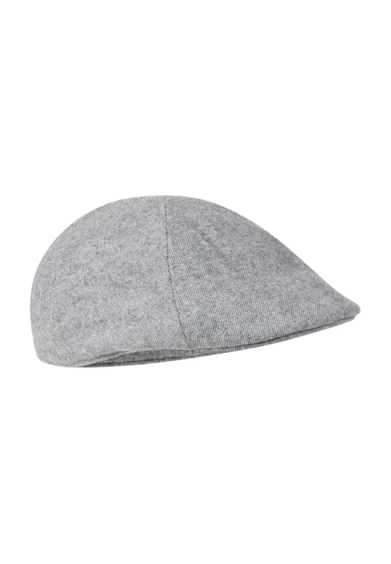 Flat Cap aus Wolle und Polyester mit Baumwollfutter stone gray
