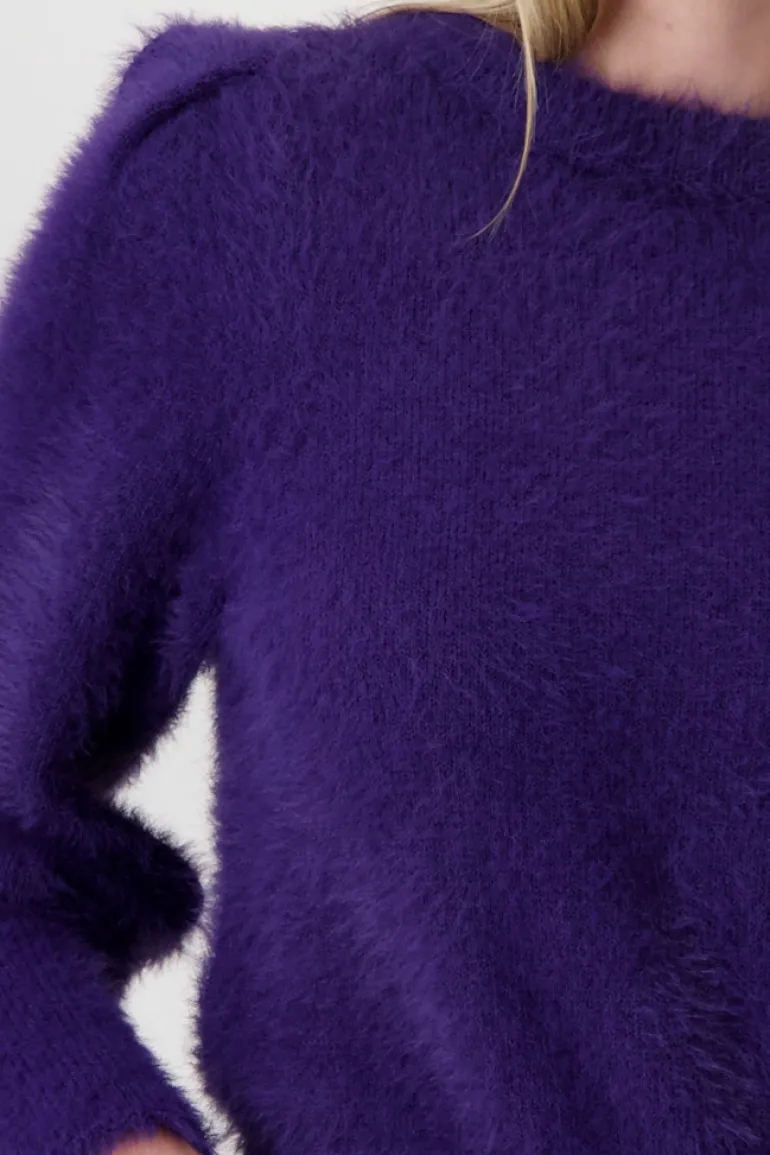 Flauschiger Pullover dark purple