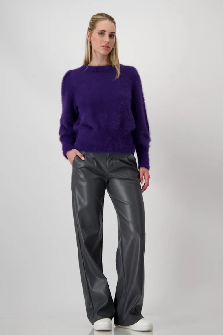 Flauschiger Pullover dark purple