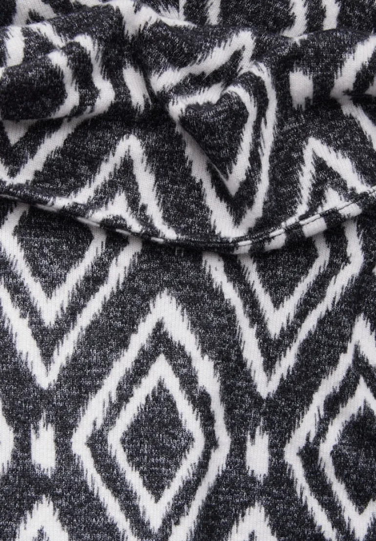 Flauschiges Shirt mit Print charcoal grey melange