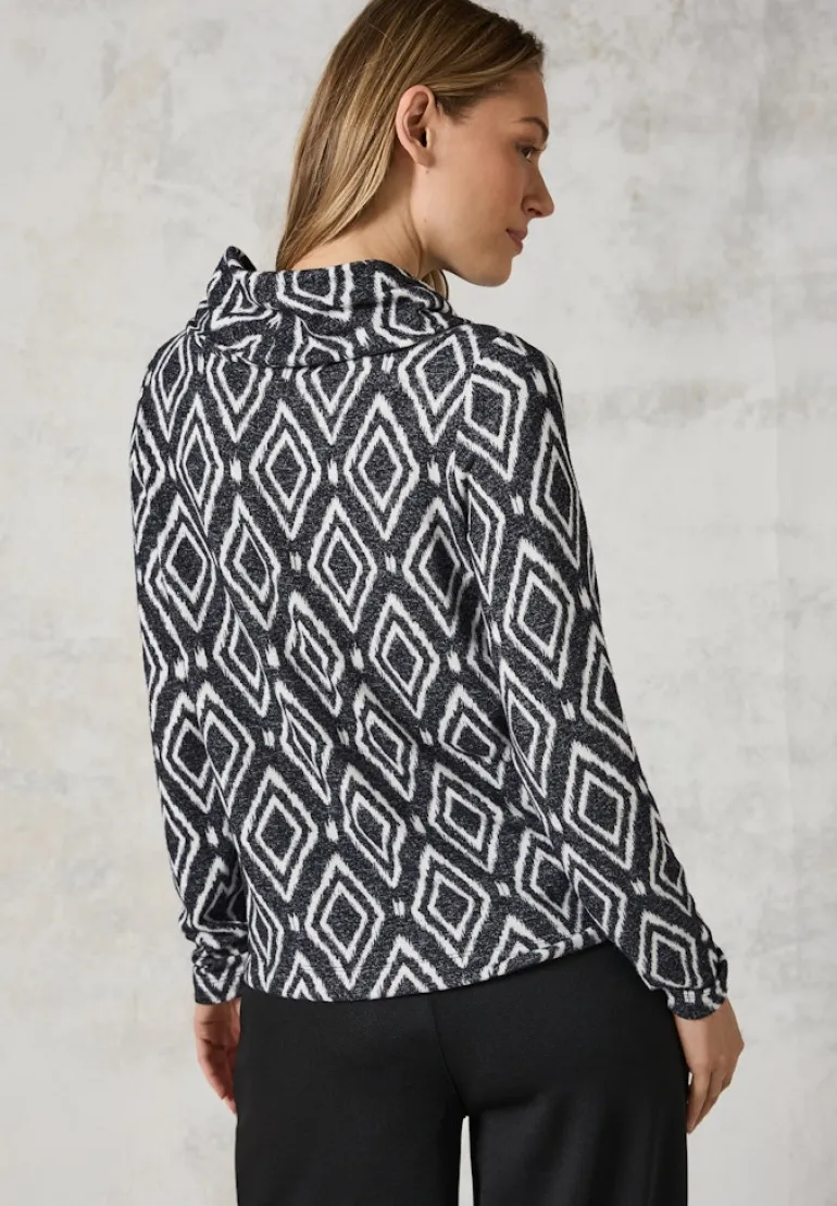 Flauschiges Shirt mit Print charcoal grey melange