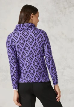 Flauschiges Shirt mit Print lilac melange